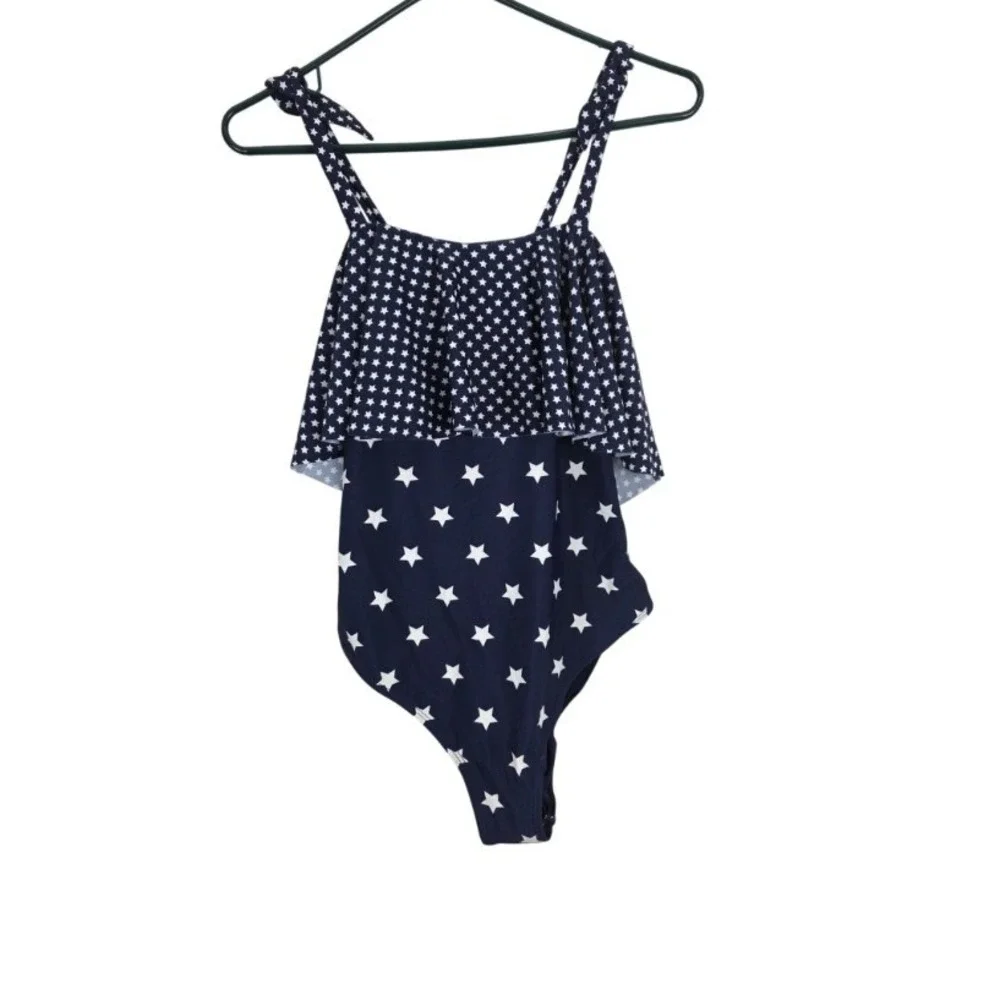 Peyton & Parker One Piece Swimsuit 22.5 Plus Girls 4th July Swim Stars NWT